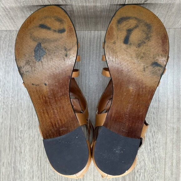 Enzo Angiolini Makalya Gladiator Sandals Women Sz 6M Flat Leather Zip Back Brown - Picture 12 of 12